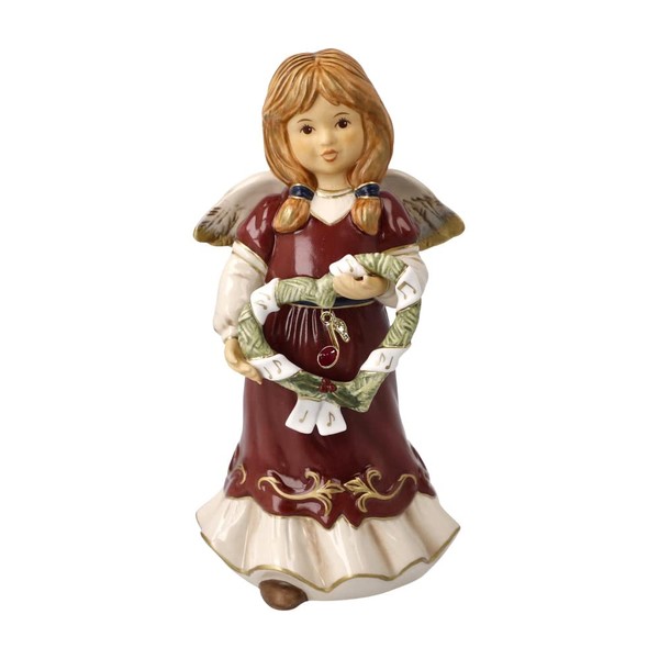 Goebel Figurine Year Angel 2023 Heartfelt Christmas Melody Made of Porcelain, Limited Edition, Metal Gift Packaging