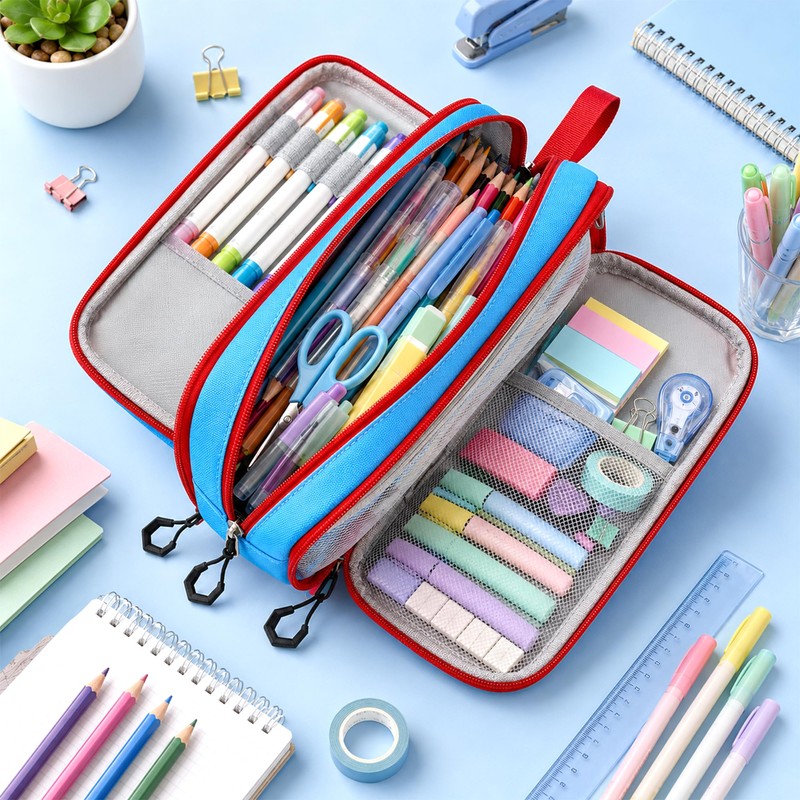 Duzieda Pencil Case for Boys, Large Capacity Pencil Pouch with