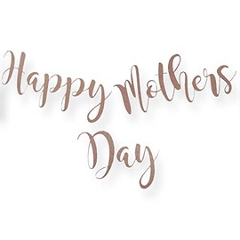 AKH® 10 Happy Mother's Day Banner | RoseGold Colour Garland Decoration | 1.5m Length | Metallic twine Included | Happy Mother’s Day Letter Banner |Mothers Day Party Bunting