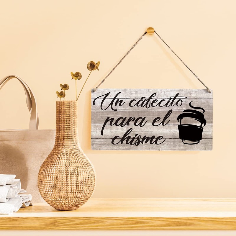 Funny Kitchen Signs Gift Farmhouse un Cafecito Para el Chisme