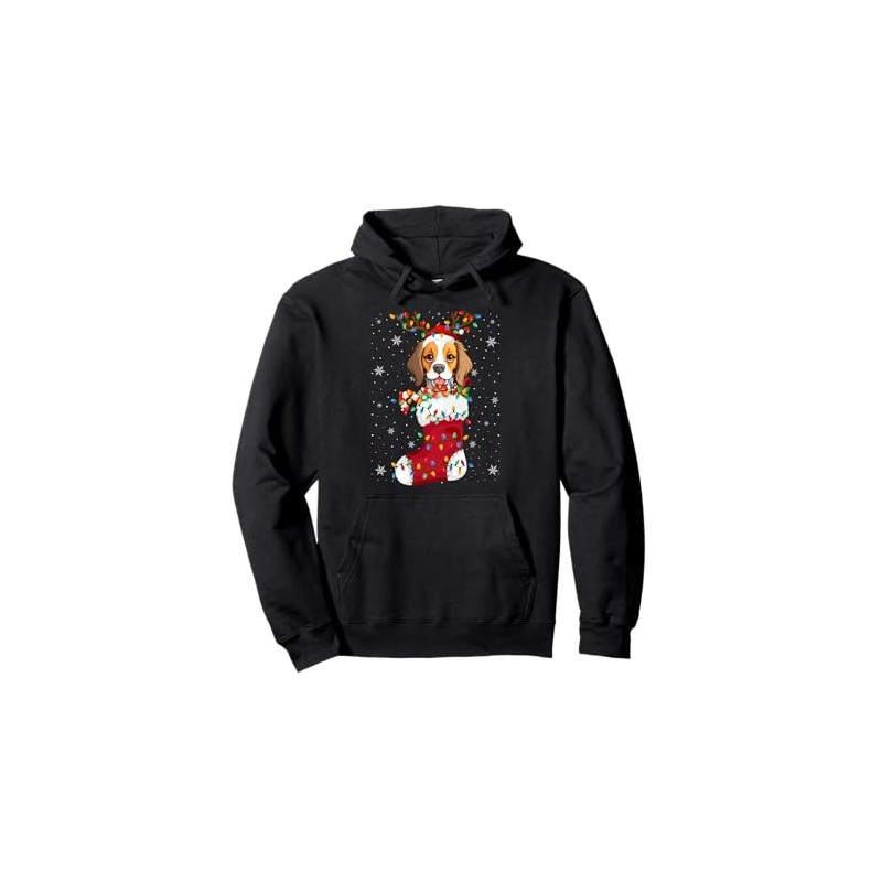 Santa Hat Havanese Puppy Dog In Socks Xmas Tree Lights
