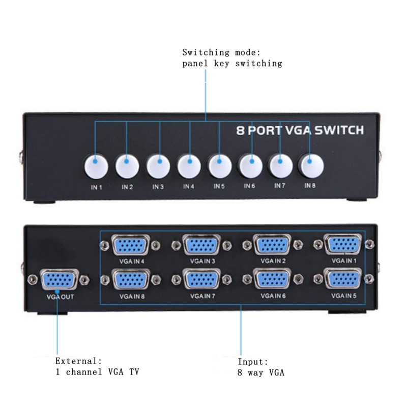 Suckoo 8 Port VGA Video switcher 8 in 1 Out