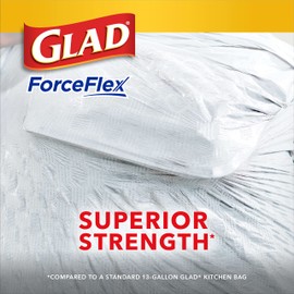 Glad ForceFlex Tall Kitchen Drawstring Trash Bags, 13 Gallon, 120 Count, Package May Vary