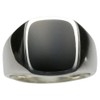 Fine Signet Ring with Onyx Solid Silver 925, Silver