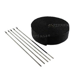 JC Performance Products USA Exhaust Pipe Wrap, Heat Shield Tape in: Fiberglass, Basalt (Titanium), Vermiculite or Foil Faced.