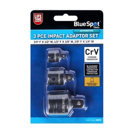BlueSpot Impact Socket Adapter Adaptor Set 3-Piece Reducers 3/4" F x 1/2" M, 1/2" F x 3/8" M, 3/8" F x 1/4" M