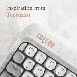 LOFREE Zero ARTZ Mechanical Keyboard, 75% Rechargeable Hot-swappable Keyboards with 3 Types Connection for Windows, Mac OS, Linear Switches/Terrazzo Grey