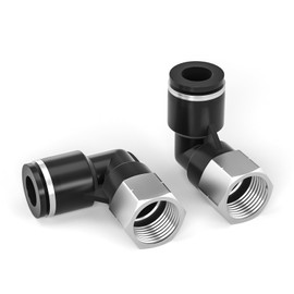 TAILONZ PNEUMATIC Female Elbow 3/8 Inch Tube OD x 3/8 Inch NPT Thread 90 Push to Connect Fittings PLF-3/8-N3 (Pack of 10)