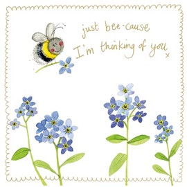 Alex Clark Just because I'm Thinking of you - Bee and Flowers Foil Card - Bees - Floral - Nature - Plants - Sympathy - Designed and Printed in the UK…