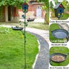Metal Bird Bath Feeder and Bird House on Pole, 69.5"