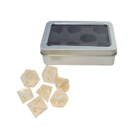 DND Liquid Dice Set Polyhedral Dice for Dungeons & Dragons (D&D) RPG Magic RPG Tabletop Dice Complete D4 D6 D8 D10 D12 D20 (with Model Box - Khaki)