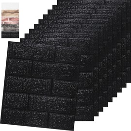 WADILE 40 PCS 3D Brick Peel and Stick Wallpaper, 3D Brick Wall Panels Self Adhesive, Waterproof PE Foam Paintable,for Bedroom/Living Room/Kitchen/TV Wall and Home Decoration