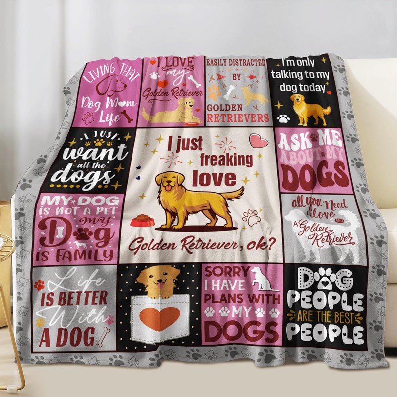 Xinvery Golden Retriever Gifts for Women Men,Dog Lover Gifts Blanket