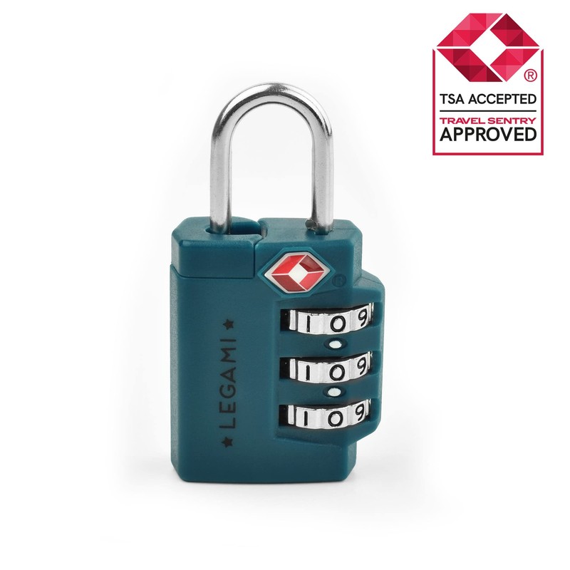 Legami TSA Padlock for Suitcases - Petrol Blue