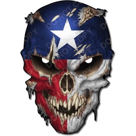Decals by Haley Texas State Flag Star Skull Decal with Reflective Eyes– Premium Skull Stickers for Trucks and Cars - Peel and Stick Safe for Vehicle Paint Vinyl for Motorcycle rv Boat Graphic