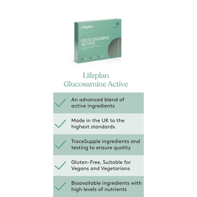 LIFEPLAN Glucosamine Active 60 Capsules – Glucosamine Supplement – Joint,