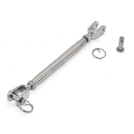 Silver 304 Stainless Steel European Style M8 Turnbuckle Wire Rope Tensioner Pack of 2