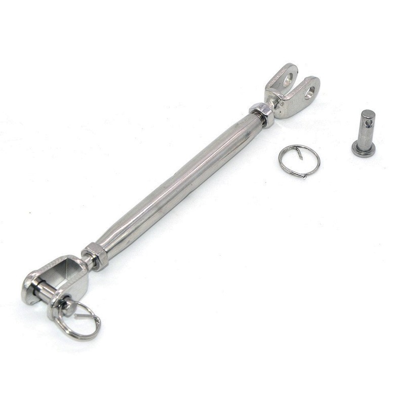 Silver 304 Stainless Steel European Style M8 Turnbuckle Wire Rope