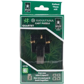 Bepuzzled QUARTET Hanayama Cast Metal Brain Teaser Puzzle (Level 6) Puzzles For Kids and Adults Ages 12 and Up