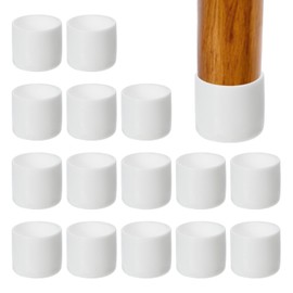 PATIKIL Round Rubber Chair Leg Caps Tips 1", 16 Pcs Plastic Furniture Leg Floor Protectors No Scratches No Noise for Chair Leg Protect Hardwood Floor, White