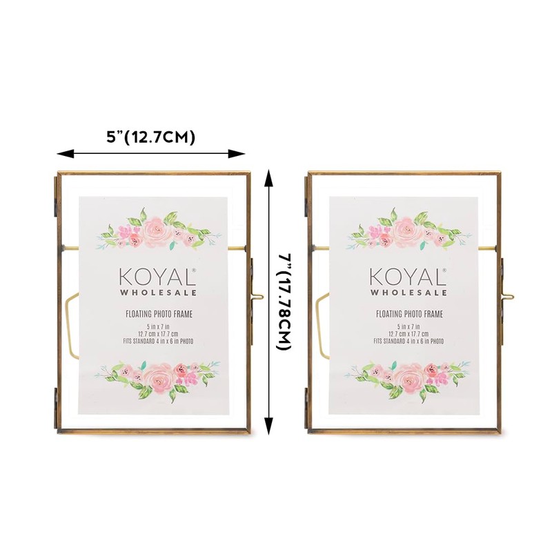 Koyal Wholesale 8Pcs Pressed Glass Floating Picture Frames 5 X