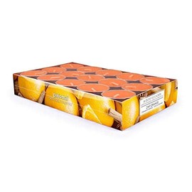 pajoma® Tea lights, pack of 30, cinnamon orange, scented tea lights in aluminium case, burning time approximately 4 hours – height 1.5 cm, diameter 3.5 cm, premium quality, decoration, catering,