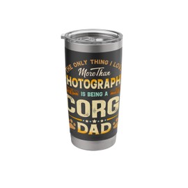 Funny Photography Father's Day - Corgi Dad Dog Lover Stainless Steel Insulated Tumbler