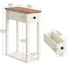 CHOEZON Farmhouse End Table, 2-Tier Narrow Side Table with Drawer,