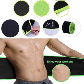 BONKEEY-Faja Reductora Adelgazante Faja Deportiva, Cintura Entrenador, Ajustable Faja de Sudoración para Abdomen y Cintura Faja de Neopreno con Velcro para Hombre y Mujer