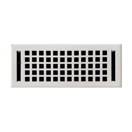 Empire Register Co, Vent Cover - 4x12 inch, Square Design, White Finish, Heavy Duty Floor Vent Covers, Metal Damper Attached. Vent Covers for Home Floor only.