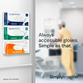 SimplyImagine Glove Box Holder & Wall-Mounted Glove Dispenser - 10 x 16.4 x 3.5 In Clear Acrylic Triple - Medical Dispenser for Exam & Lab Use - Side-Loading Wall Mount Organizer