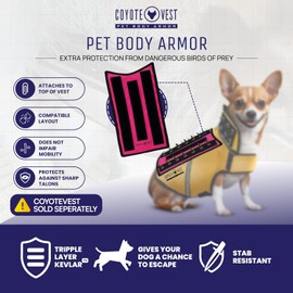 HawkShield Pad for CoyoteVest or SpikeVest, Dog Harness Vest, Protective Dog Vest Harness Add-On to Shield Your Pet from Birds of Prey, Raptor, Hawk, Coyote & Animal Attacks-(X-Small, Pink)