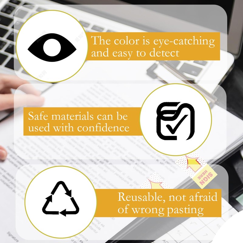 200 Pcs Sign Here Stickers, Post It Tabs, Post It