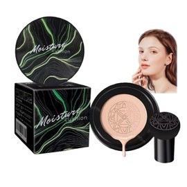 Mushroom Head Air Cushion CC Cream + Moisturizing Concealer & BB Cream Base with Mushroom Sponge - Easy Application, Long Lasting Moisture (Natural)