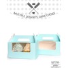 Gcardist Light Blue Cupcake Container Double Cupcake Stand Disposable 15