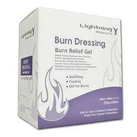 Lightning X Cooling Burn Relief Gel 4" x 4" Trauma Burn Dressing - Box of 20 pcs