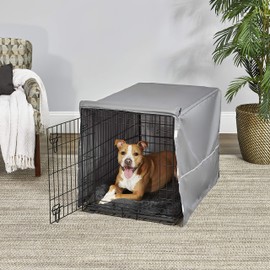 New World Double Door Dog Crate Kit Includes One Two-Door Crate, Matching Gray Bed & Gray Crate Cover, 36-Inch Kit Ideal for Medium Dog Breeds