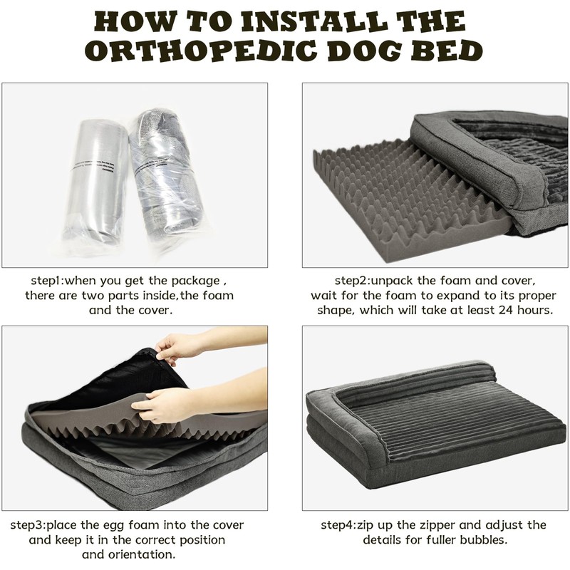 WINDRACING Orthopedic Dog Beds for Large, Medium Dogs, Waterproof Egg