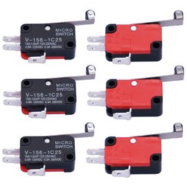 Twidec/6Pcs Micro Limit Switch Long Hinge Roller Arm Switch for Arduino V-156-1C25
