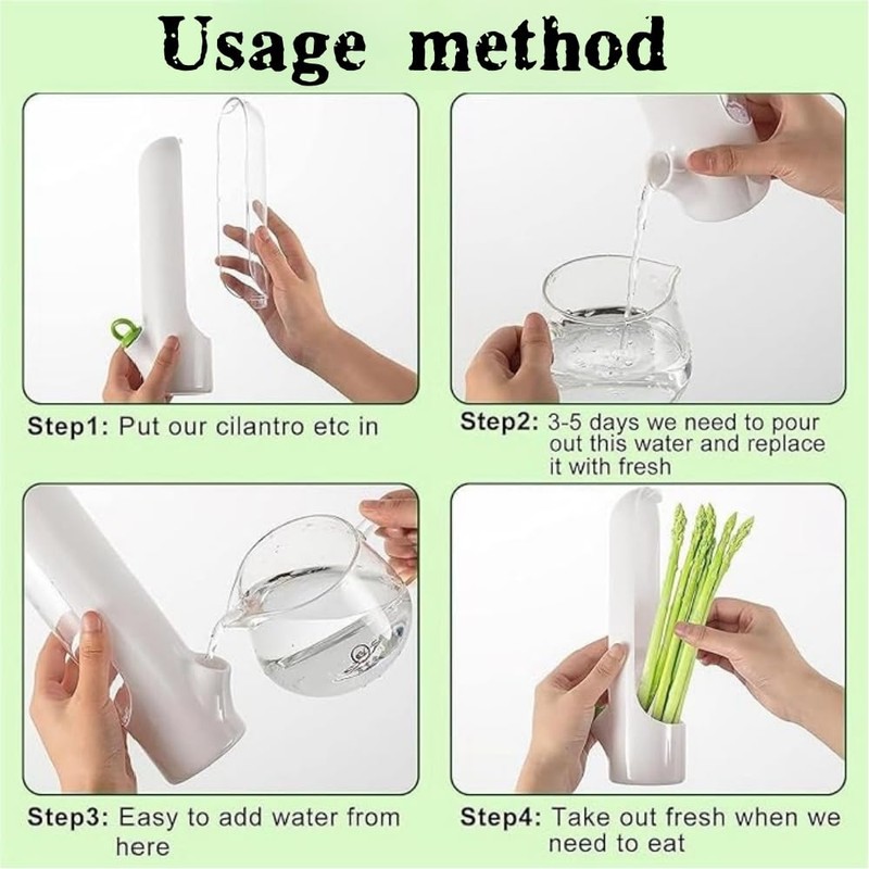 Jindizi 3 pcs Herb Keeper, Herb Saver for Refrigerator, Herb