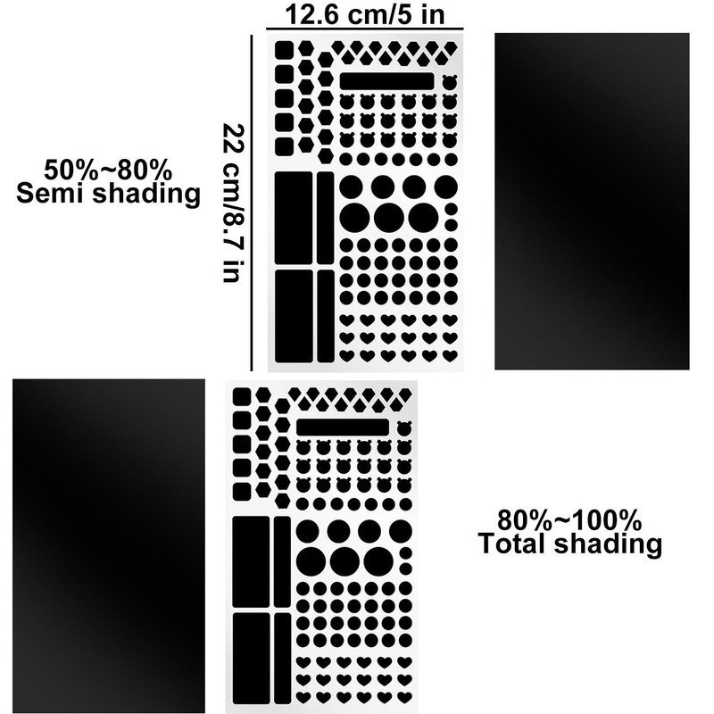 4 Sheets LED Blackout Sticker, 4 Stickers Block 80%/100% Dimming