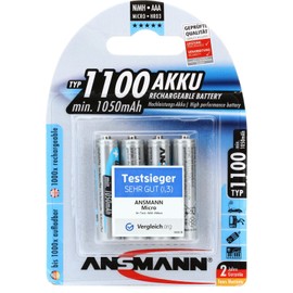 Ansmann AAA 1100mah Rechargeable NiMH Battery (4-pack) (5-pack) Bundle