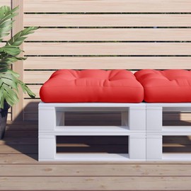 TREATLIFE HOME Revamp Outdoor Seating with Red Pallet Cushion, Soft Fabric, Water-Repellent, 23.6" x 23.6" x 4.7"