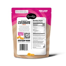 Darrell Lea Soft Australian Licorice, Non-GMO, No Palm Oil, Plant Based, No High Fructose Corn Syrup, Soft & Chewy Licorice Candy, Made in Australia (Mango, 7 Ounce (Pack of 8))