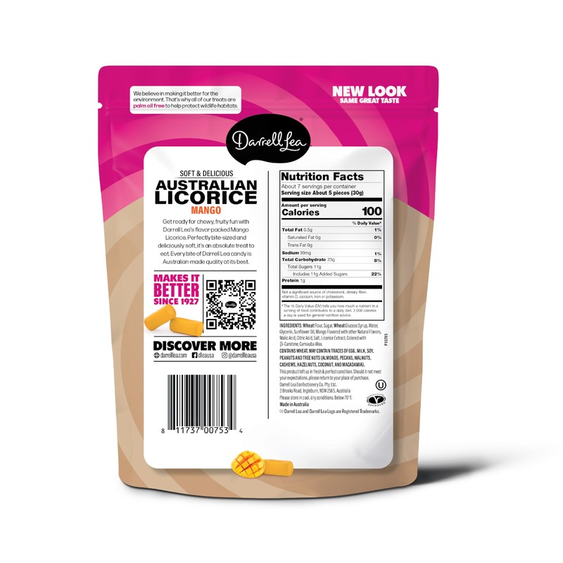 Darrell Lea Soft Australian Licorice, Non-GMO, No Palm Oil, Plant