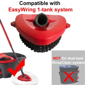 RUXIEWEY Spin Mop Scrub Brush Head Compatible with OCedar EasyWring 1 Tank System, Mop Scrubber Attachment, Upgraded Stiff Bristle Scrubbing Mop for Floor Cleaning