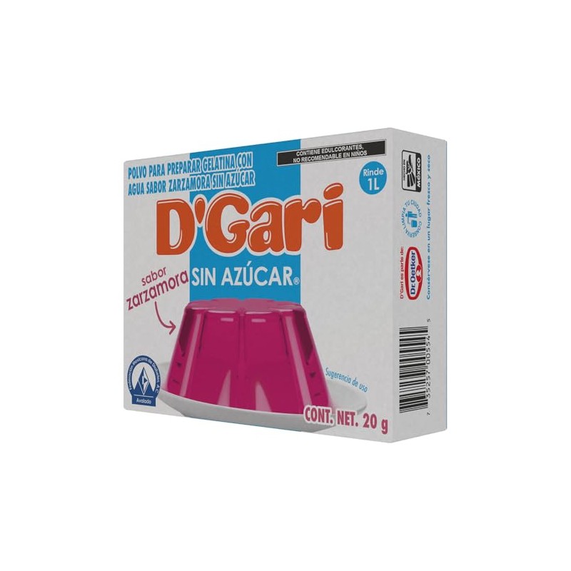 DGari polvo para preparar gelatina con agua Sin Azúcar sabor
