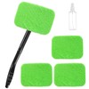 thirei Windschutzscheibenreiniger, Auto Scheibenreiniger mit 4 Mikrofaserpads, Mikrofaser Reiniger Schwenkbar,