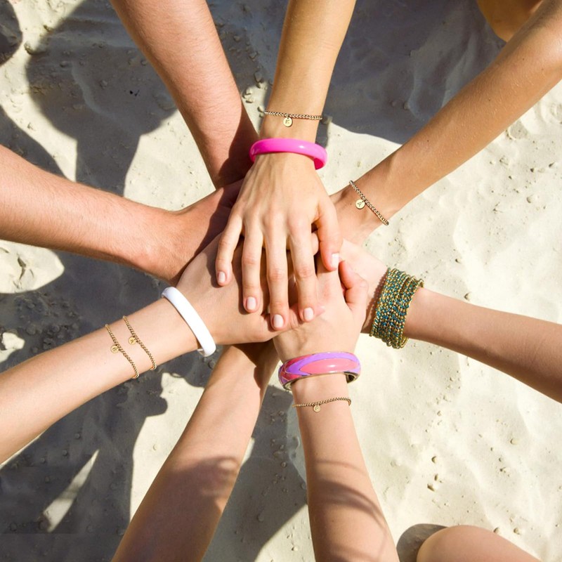 ESHIONER Gold Beaded Bracelet for Women 22K Gold Plated Bracelets