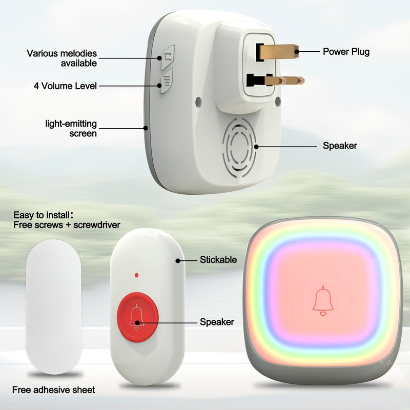 Fall Alert Devices for Elderly, Wireless Caregiver Pager Panic Button